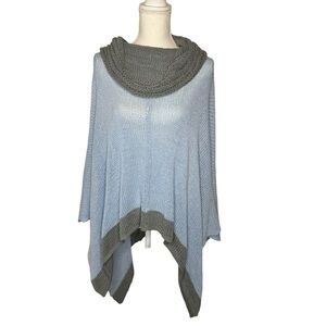 Wooden Ships Paola Buendia Lightweight Circle Poncho Blue Grey M L